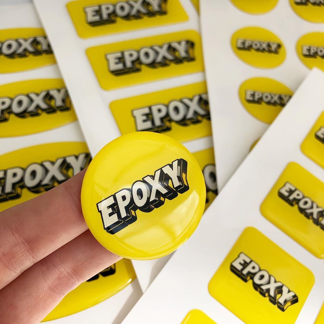 Durable epoxy stickers 